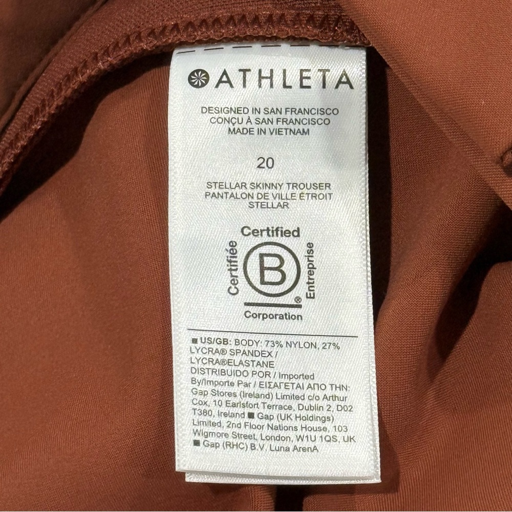 Athleta Stellar Skinny Trouser Women’s 20 Workwear Travel Wrinkle-Resistant Cozy - Picture 15 of 16
